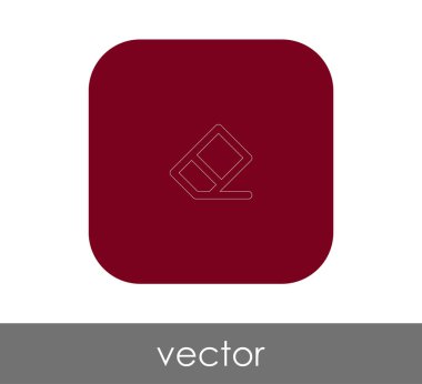 silgi düz simgesi, vektör illüstrasyonu