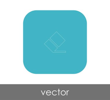 silgi düz simgesi, vektör illüstrasyonu