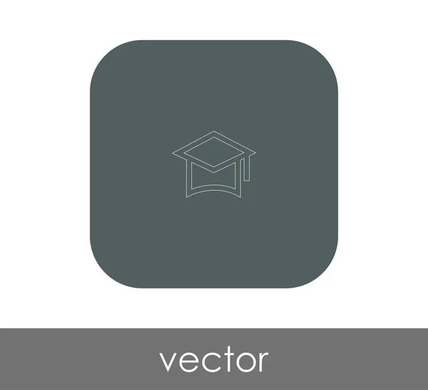 Icône Casquette Graduation Illustration Vectorielle — Image vectorielle