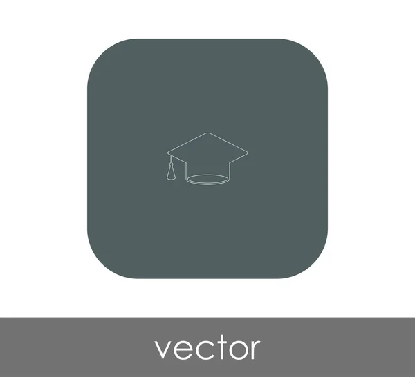 Ícone Boné Graduação Ilustração Vetorial — Vetor de Stock