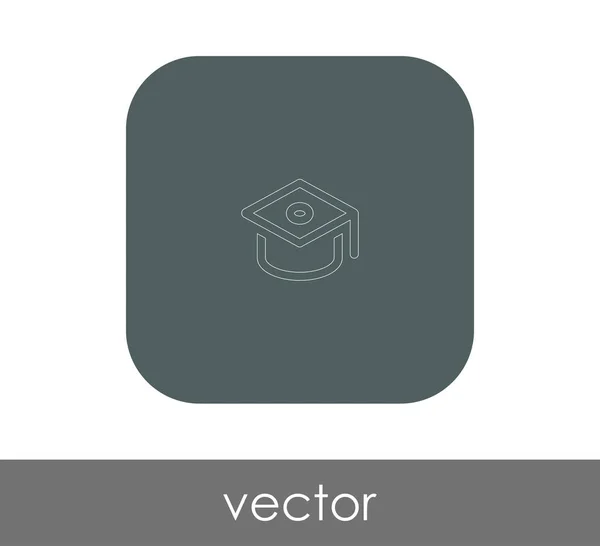 Ícone Boné Graduação Ilustração Vetorial — Vetor de Stock