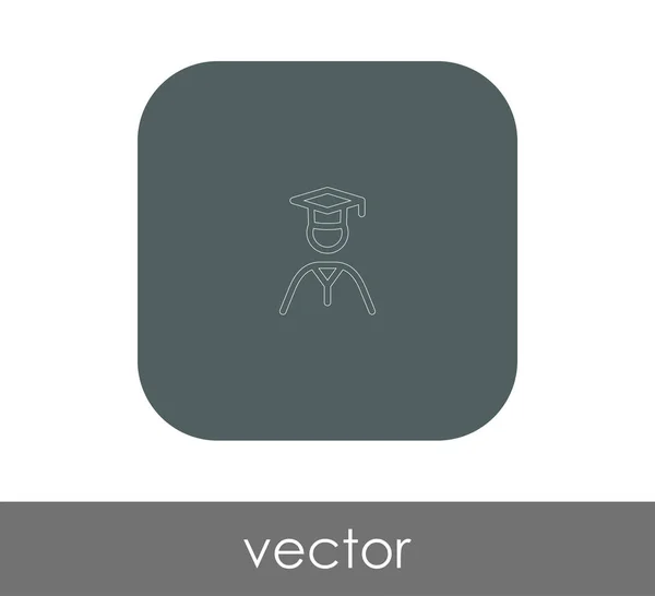 Absolvent Web Ikone Vektorillustration — Stockvektor