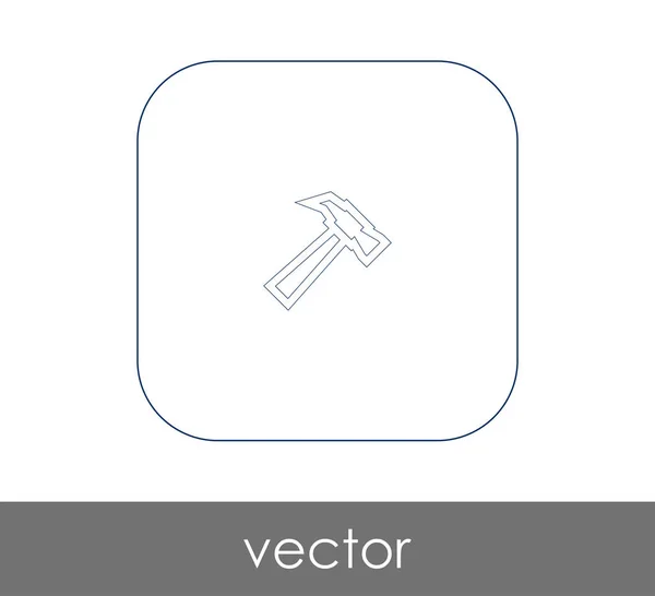 Hammer Tool Flat Icon Vector Illustration — Stock Vector
