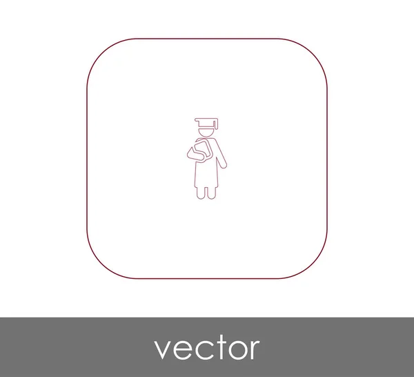 Absolvent Web Ikone Vektorillustration — Stockvektor