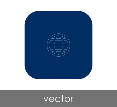 Dünya küre simgesi web tasarım ve uygulamaları, vektör çizim için