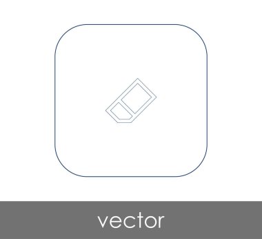 silgi düz simgesi, vektör illüstrasyonu