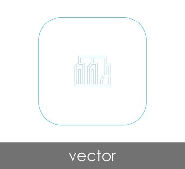 Fabrika simgesi, sınaî-vektör çizim 