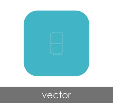 silgi düz simgesi, vektör illüstrasyonu