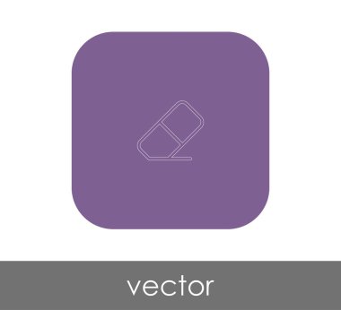 silgi düz simgesi, vektör illüstrasyonu