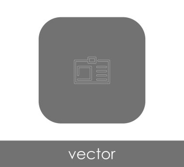 kimlik kartı simgesi, vektör illüstrasyonu 