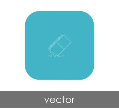 silgi düz simgesi, vektör illüstrasyonu