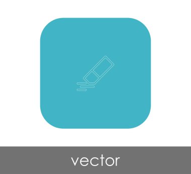 silgi düz simgesi, vektör illüstrasyonu