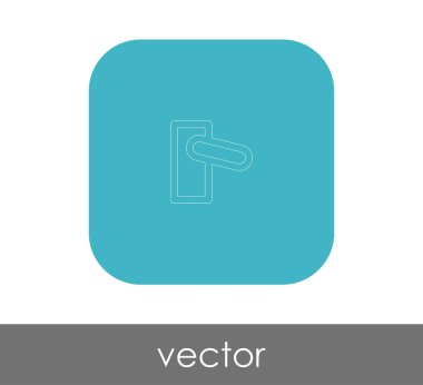 Kapı tokmağı simgesi, logo, vektör çizim 