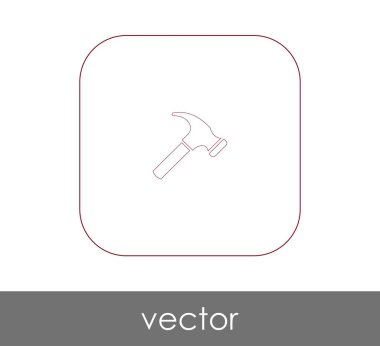 araç düz simgesini çekiç, illüstrasyon vektör