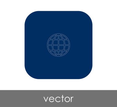Dünya küre simgesi web tasarım ve uygulamaları, vektör çizim için