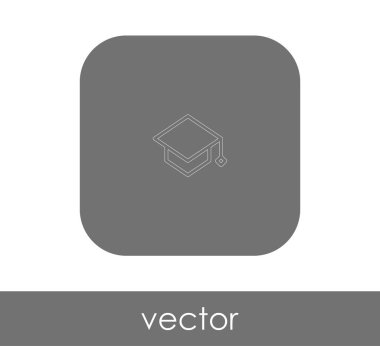 mezuniyet başlığı simgesi, vektör illüstrasyonu