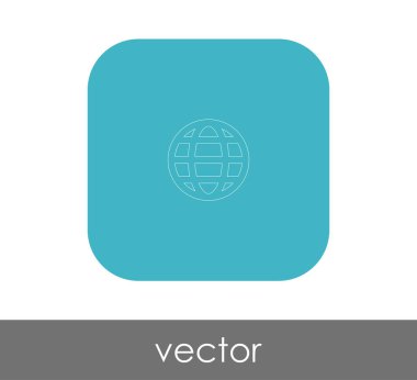 Dünya küre simgesi web tasarım ve uygulamaları, vektör çizim için