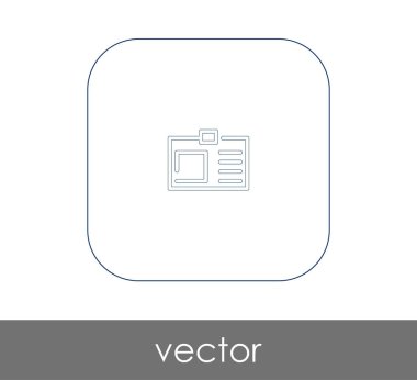 kimlik kartı simgesi, vektör illüstrasyonu 