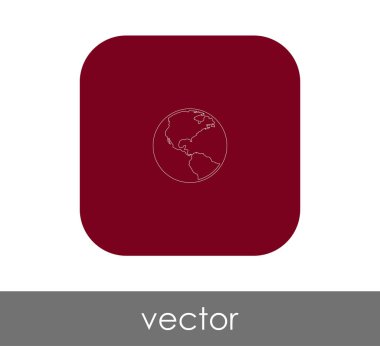 Dünya küre simgesi web tasarım ve uygulamaları, vektör çizim için