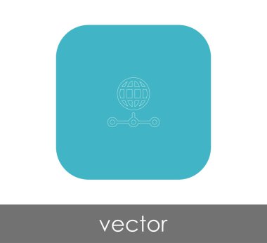 Dünya küre simgesi web tasarım ve uygulamaları, vektör çizim için