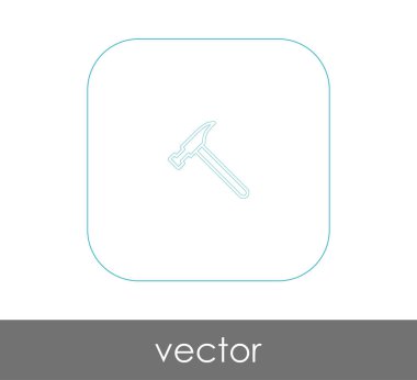 araç düz simgesini çekiç, illüstrasyon vektör