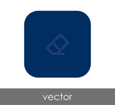 silgi düz simgesi, vektör illüstrasyonu