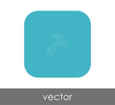 araç düz simgesini çekiç, illüstrasyon vektör