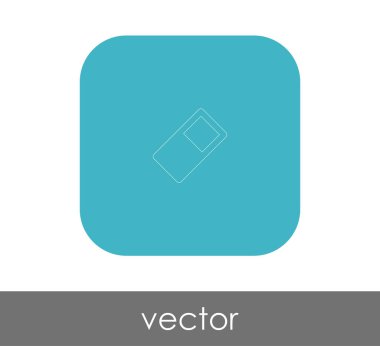 silgi düz simgesi, vektör illüstrasyonu