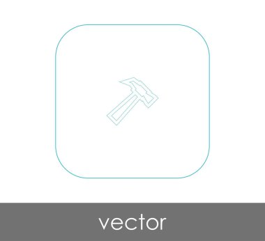 araç düz simgesini çekiç, illüstrasyon vektör