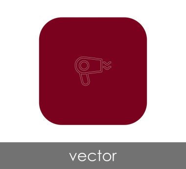 saç kurutma makinesi web simgesi, vektör çizim 