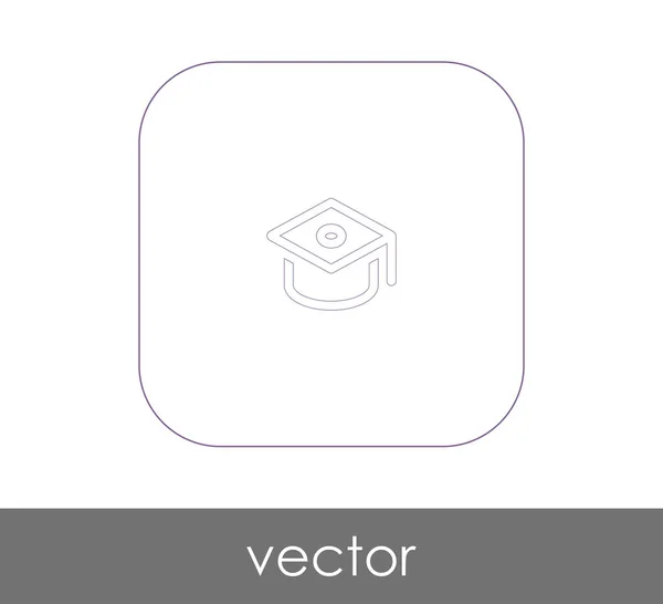 Ícone Boné Graduação Ilustração Vetorial — Vetor de Stock