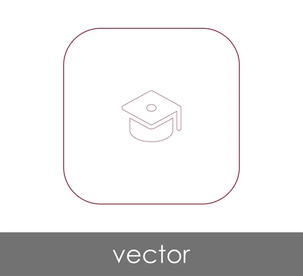 Ícone Boné Graduação Ilustração Vetorial — Vetor de Stock