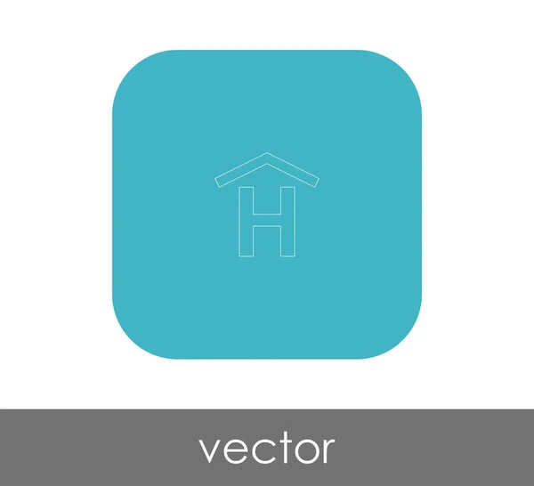 Icono Signo Hotel Para Diseño Web Aplicaciones — Vector de stock