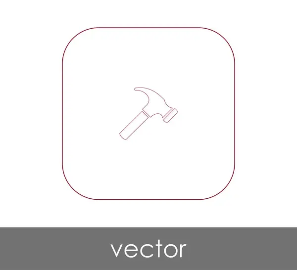Плоская Иконка Молотка Векторная Иллюстрация — стоковый вектор