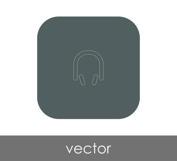 Ícone Sinal Fones Ouvido Ilustração Vetorial — Vetor de Stock