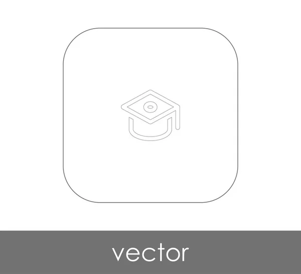 Ícone Boné Graduação Ilustração Vetorial — Vetor de Stock