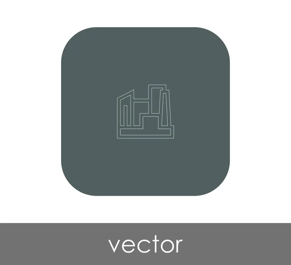 Icono plano de fábrica — Vector de stock