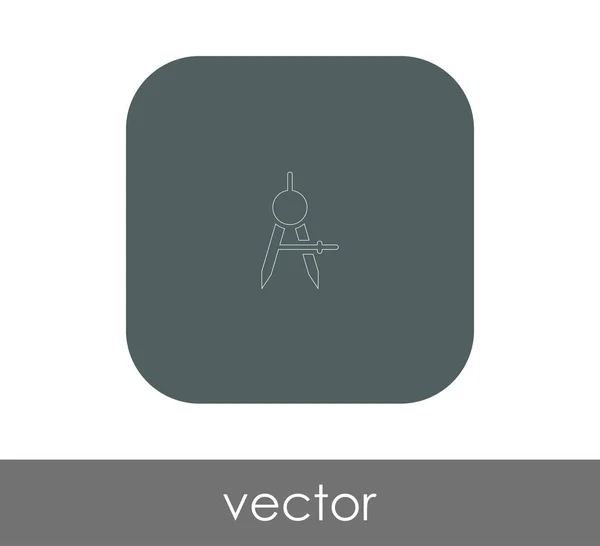 Dibujo brújula icono — Vector de stock