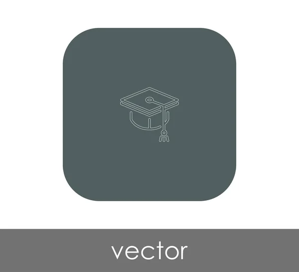 Graduation Cap Icon Vector Illustration — Stock Vector