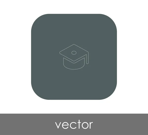 Ícone Boné Graduação Ilustração Vetorial — Vetor de Stock