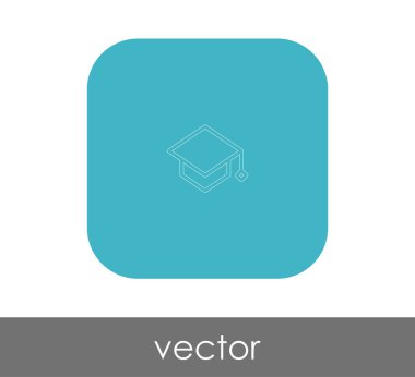 mezuniyet başlığı simgesi, vektör illüstrasyonu