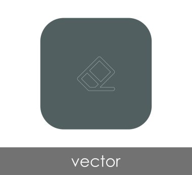 silgi düz simgesi, vektör illüstrasyonu