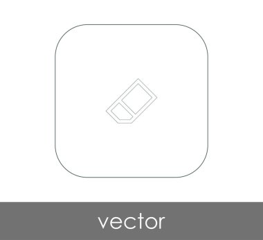 silgi düz simgesi, vektör illüstrasyonu