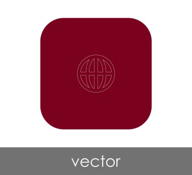 Dünya küre simgesi web tasarım ve uygulamaları, vektör çizim için