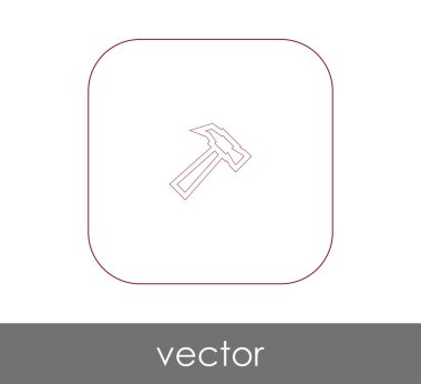 araç düz simgesini çekiç, illüstrasyon vektör