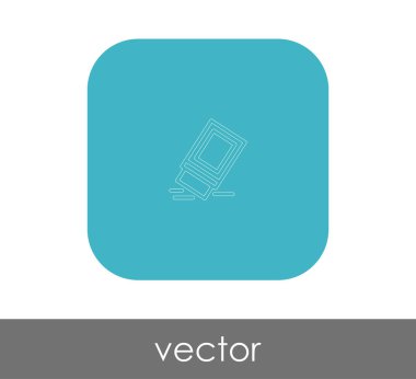 silgi düz simgesi, vektör illüstrasyonu