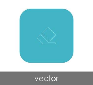 silgi düz simgesi, vektör illüstrasyonu