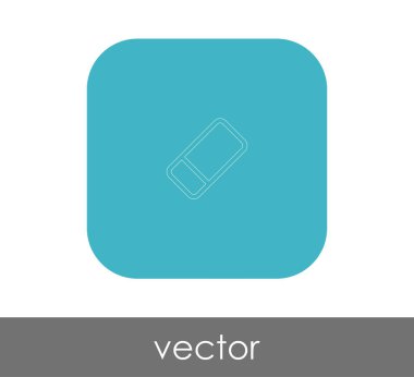 silgi düz simgesi, vektör illüstrasyonu