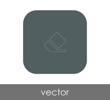 silgi düz simgesi, vektör illüstrasyonu