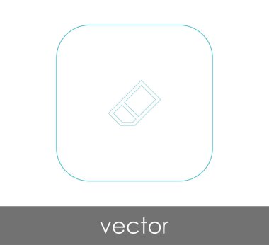 silgi düz simgesi, vektör illüstrasyonu